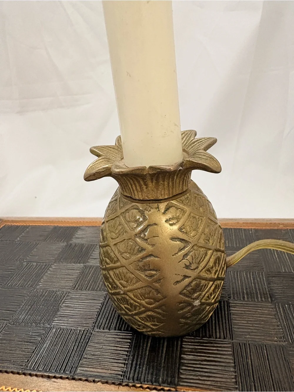 Gold Toned Brass Pineapple Table Accent Lamp - Home Accents